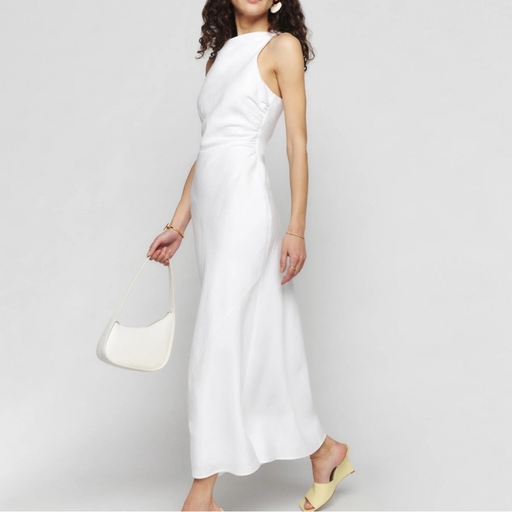 NWOT Reformation Cassette White Linen Dress